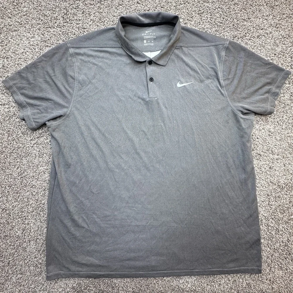 Nike Momentum Flyknit Golf Polo Size XXL Standard Fit Soft Gray Dri-Fit